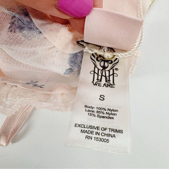 Free People x HAH Flip‎ HAHround Bra Ditsy Floral French Blue NWT Small - Picture 4 of 6